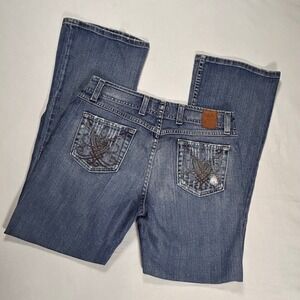 BKE Bootcut Jeans Womens 30x29 VTG Y2K Blue Medium Wash Embroidered Low Rise